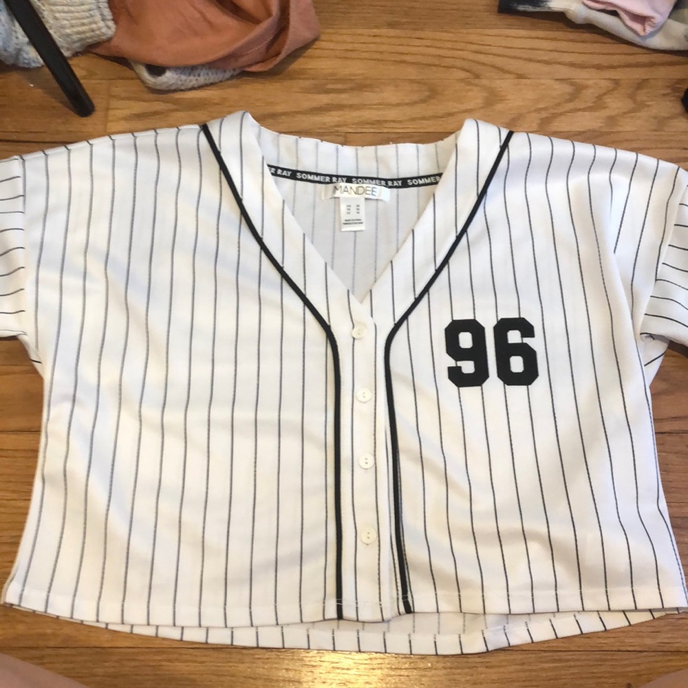 baseball jersey crop top!!